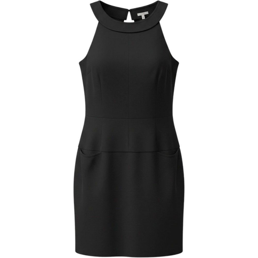 Trina‎ Turk Black Halter Neck Drop Waist Pocket Cocktail Dress Size 10